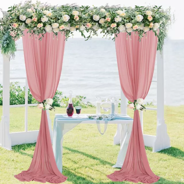 Dusty Rose Sheer Curtains 10x10 FT Chiffon Backdrop Curtains for Weddings She...