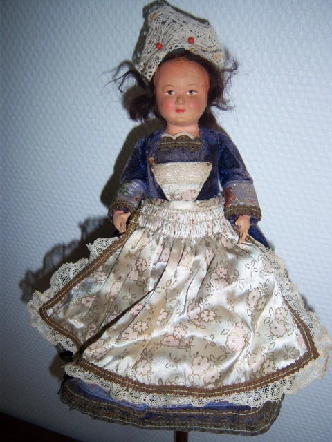 Petites poupées vintage, costume folklorique français, lot de 3 à collectionner - France