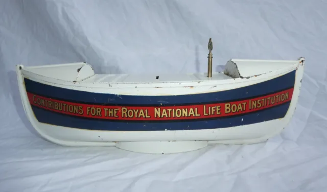 Principios del siglo XX - bote salvavidas RNLI - colección - donación - caja de dinero - banco de barco