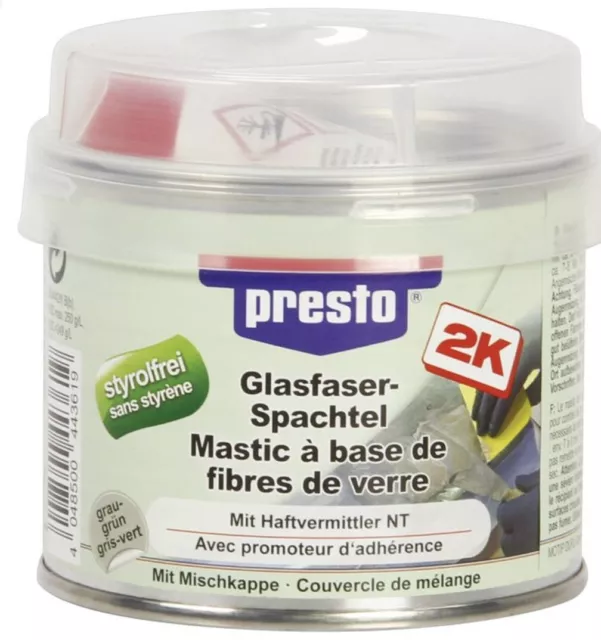 Mastic résine polyester avec fibre de verre bois métal béton 1 kg PRESTO