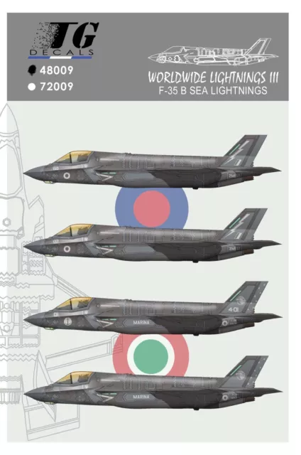 F-35B Sea Lightnings -  Decal Sheet - 1/48 Scale TG Decals Part#48009