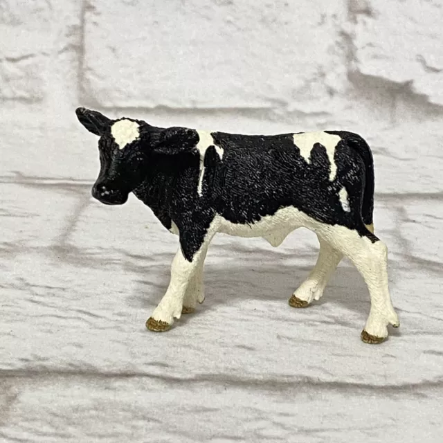 Schleich HOLSTEIN Calf Male Cow Farm Figure  (Black & White) 2015