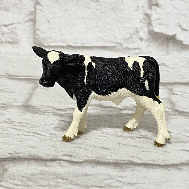 Schleich HOLSTEIN Calf Male Cow Farm Figure  (Black & White) 2015