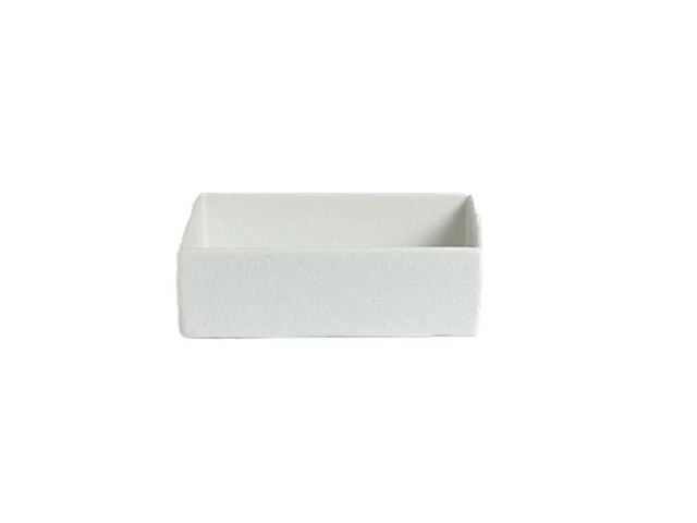 Bugambilia COMP03WW White Resin Coated 10" Straight Sided Square Bowl