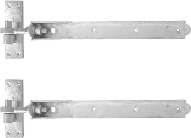 Adjustable Gate Hinges 12" - 36" Hook And Band Galvanised Heavy Duty PAIR