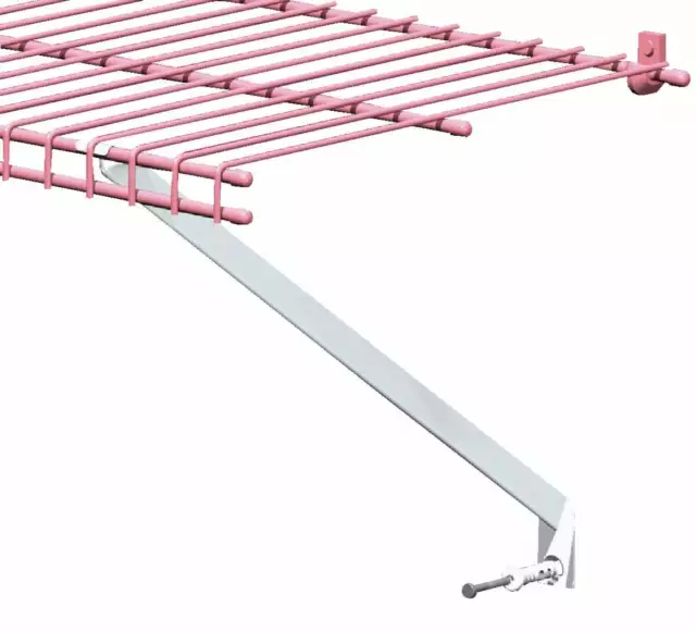 ClosetMaid White Metal Support Bracket For 12" Wide Wire Closet Shelf Shelving