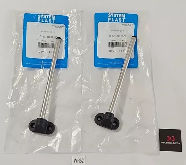 *BRAND NEW* LOT OF 2 System Plast VG-627-80-12-MC Stainless T-Rod 8" + Warranty!