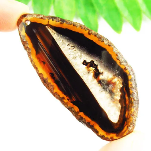 64x30x5mm Black Onyx Druzy Geode Agate Freeform Pendant Bead SJ86314