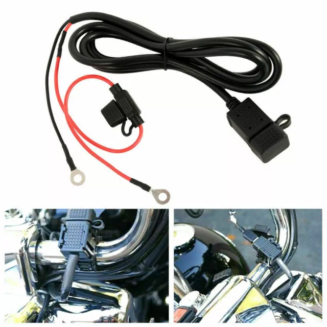 12V Motorrad Wasserdicht SAE zu USB Adapter Ladegerät Steckdose  Innen-Sicherung