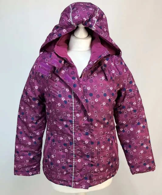 Crivit Sports Floral Weatherproof Jacket 10-12 Yrs Padded Pockets Hood Snow Ski