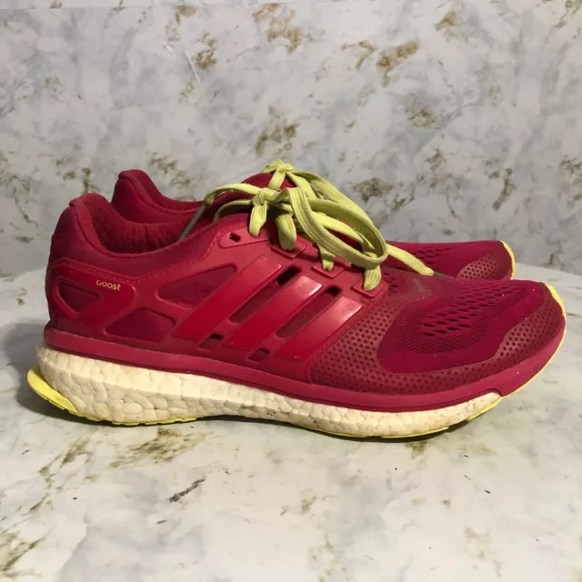 Adidas Energy Boost Women's Size 7.5 Running Shoes Pink Yellow Athletic Sneakers