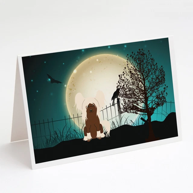 Halloween Scary Chinese Crested Cream Cards Envelopes Pack of 8 BB2303GCA7P