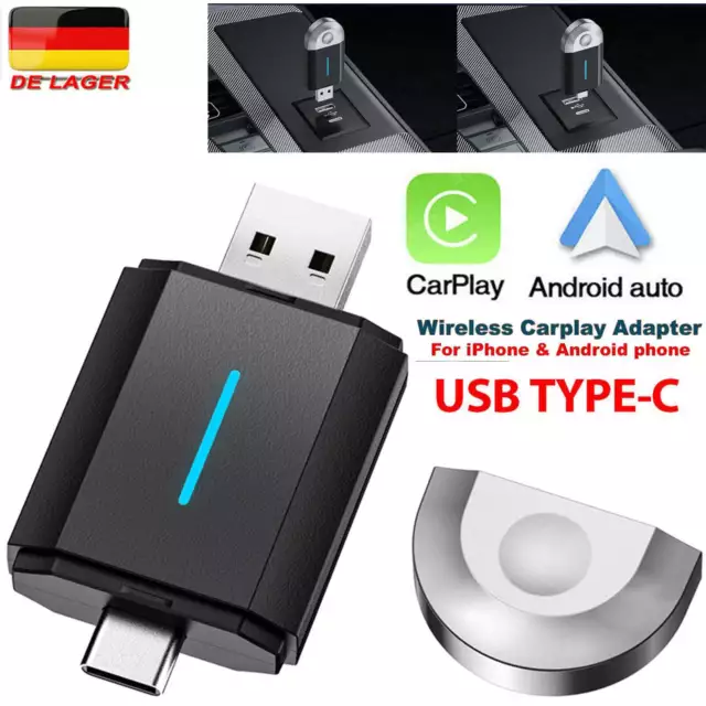 ✅Wireless Apple Carplay Adapter Android Auto Adapter USB Car Dongle Connect Box~