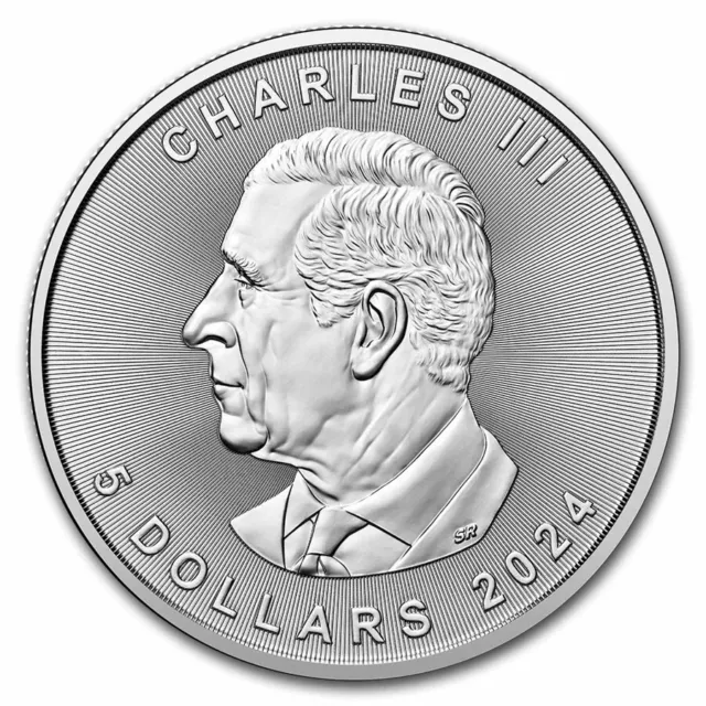 2024 Maple Leaf $5 Canada Once Argent Pur Ounce Oz Silver 5 Dollars 2