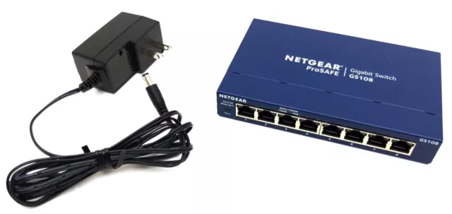 NETGEAR ProSafe GS108 v4 8-Port Gigabit Desktop Ethernet Switch w/ AC Adapter