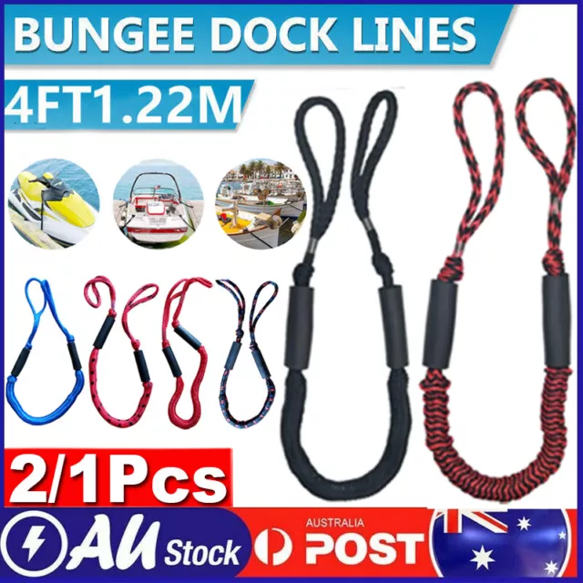 2/1x Marine Mooring Rope Bungee Dock Line Boats Kayak Anchor Rope Cords Dockline