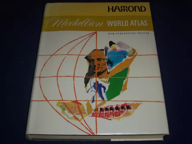 1969 Hammond's Medallion World Atlas - Great Color Maps - 11.5" X 15" - Kd 1915
