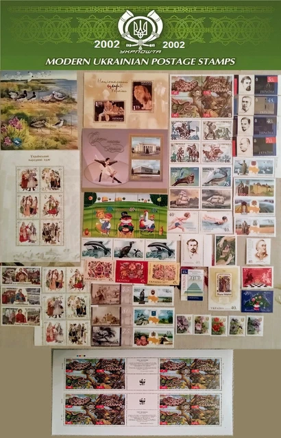Ukraine 2002 year COMPLETE Full Set of Ukrainian stamps blocks + sheet WWF MNH**