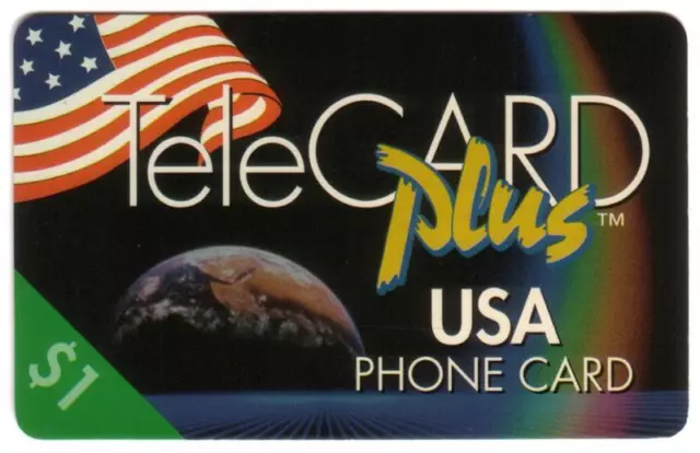 Telecard Plus Promotion Utility Karte Mit USA Flagge Und Globus Handy Karte