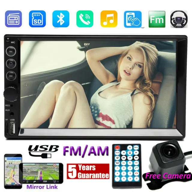 For GMC Sierra Safari Sonoma 7" 2 Din Car Stereo Radio FM/AM MirrorLink MP5 USB