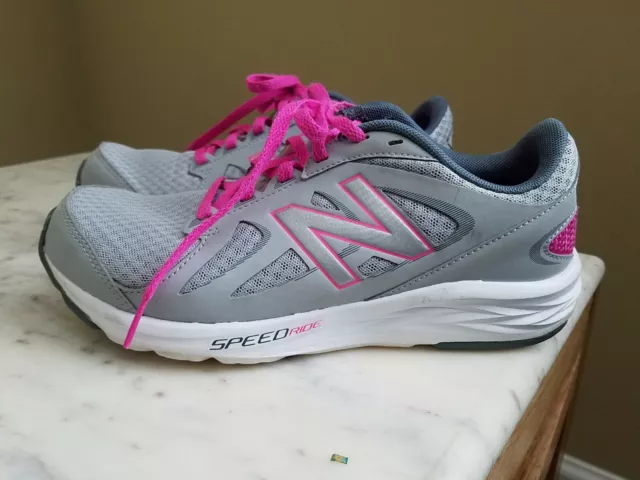 New Balance 490 v4 Speed Ride Gray/Pink  Womens Size 7.5 Running Shoes Sneakers