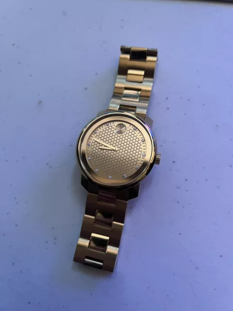 MOVADO BOLD 42.5MM Yellow Gold Diamond Dial Men s Watch 3600374