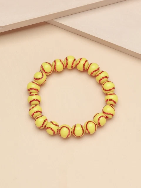 Softball Beaded Bracelet for Women Crafted Jewelry Stackable Bracelets