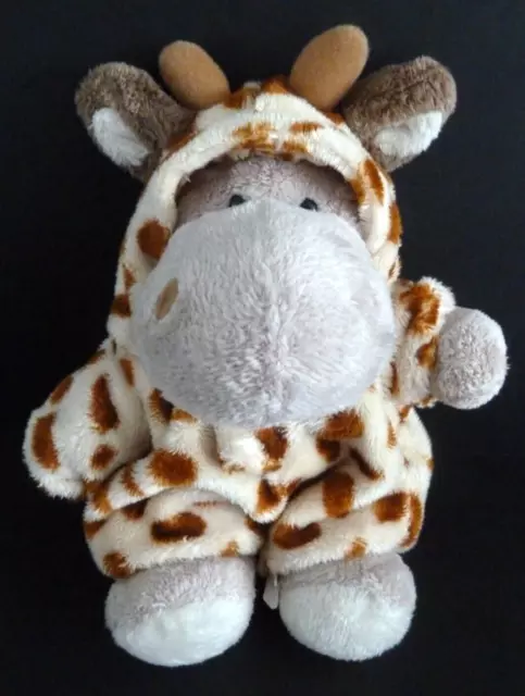 L1. DOUDOU PELUCHE PLANET PLUSH HIPPOPOTAME déguisé en GIRAFE 20cm - TBE