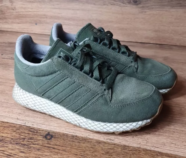 ADIDAS ORIGINALS Forest Grove Green Suede,  trainers sneakers, size 3.5 *lovely*