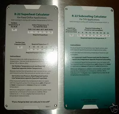 R22 Air Conditioning Superheat Subcooling Calculator