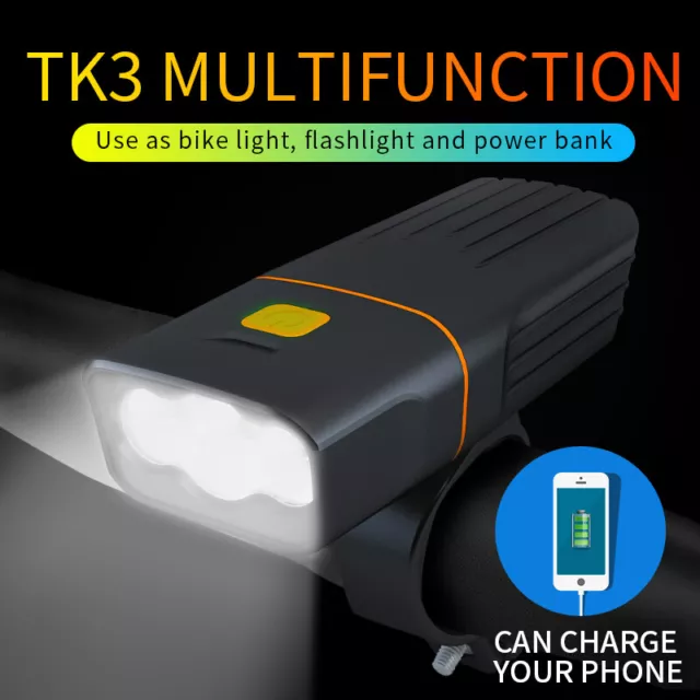 5000lm T6 LED Bicycle Front Light 3 Modes Rechargeable MTB Bike Front Lamp