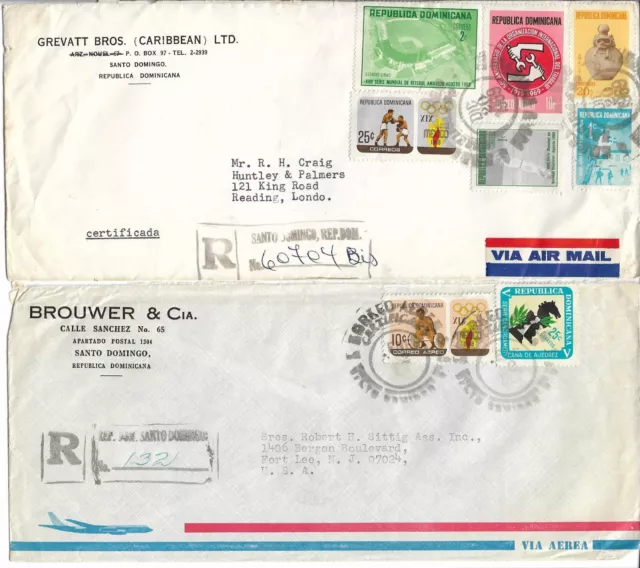 24x Republica Dominicana large air mail covers registered international ; 61455 3