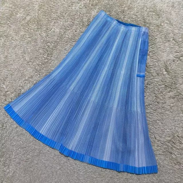 PLEATS PLEASE ISSEY MIYAKE Pattern PP71 Blue Long Skirt (693