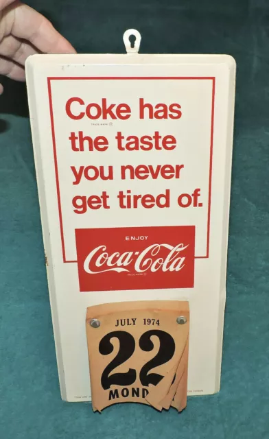 Original 1960's Coca Cola Wall Calendar Sign Pad  " Things Go Better With Coke "