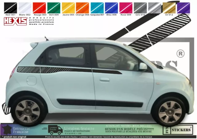 Renault Twingo - Bandes Stickers adhésifs décoration - 13 couleurs au choix