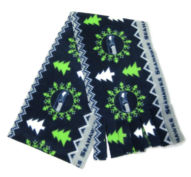 SEATTLE SEAHAWKS Fleece Scarf NFL Football (58 inches x 7 Inches) Graphic Warm