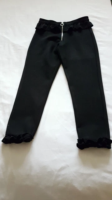 Bellissimi pantaloni anteriori River Island cerniera colore nero età 9/10 anni 7