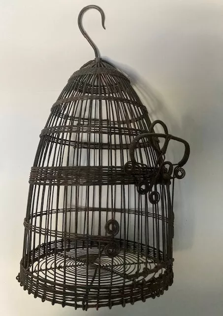 cage à oiseaux - ancienne en fer -travail de gens du voyage