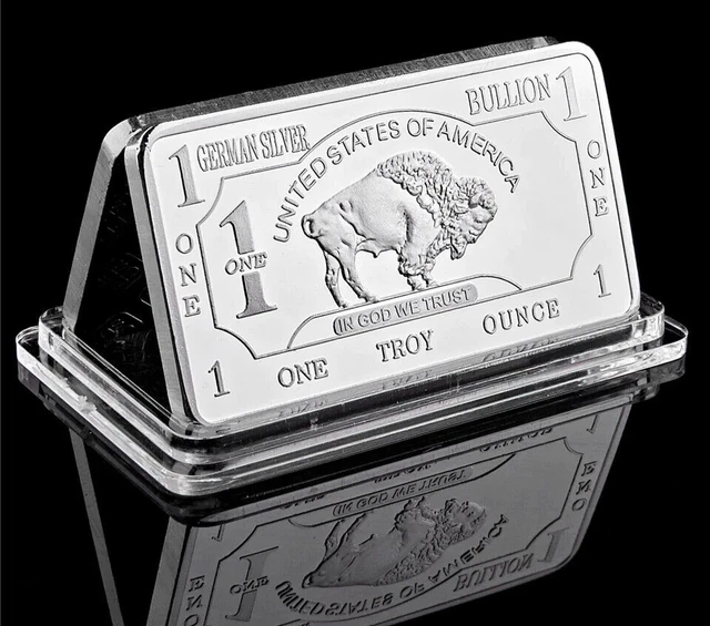 USA American buffalo   Fine GERMAN Silver .999 bullion bar 1 Troy Oz