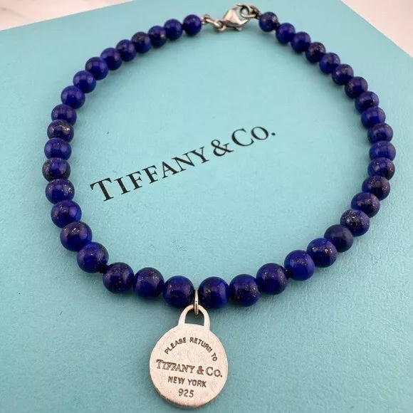 Tiffany & Co. Lapis Lazuli Mini Bead Return to Tiffany Bracelet Sterling Silver