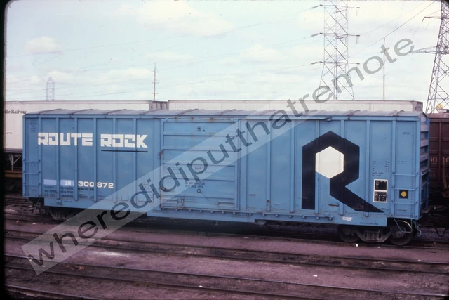 Original Slide Boston & Maine BM ROCK 300872 Boxcar Proviso ILL 5-80