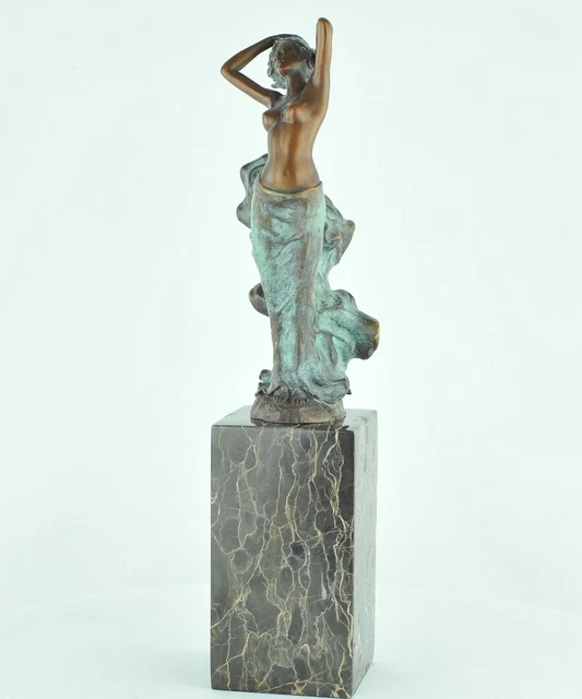 Estatua Bailarín Sexy Art Deco Estilo Art Nouveau Estilo Bronce sólido 3