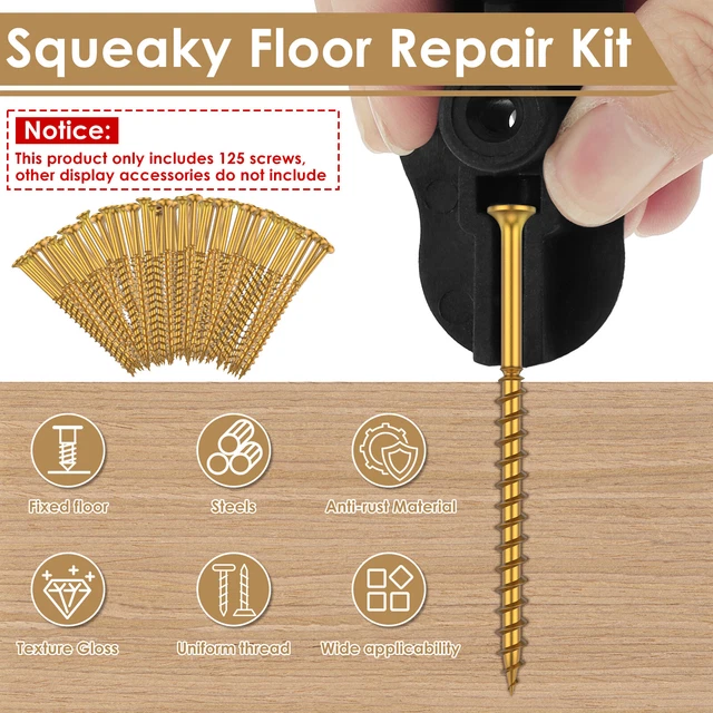 125PCS SQUEAKY FLOOR Repair Kit Steel Eliminate Floor Squeak Screws Kit