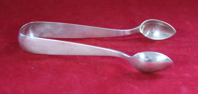 ONC Old Newbury Crafters Windsor Sugar Tongs 4 1/4", "E.L." Mono, 1800's, 21.6g