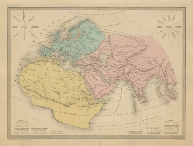 Géographie Ancienne. World as known to the Ancients. MALTE-BRUN c1871 old map