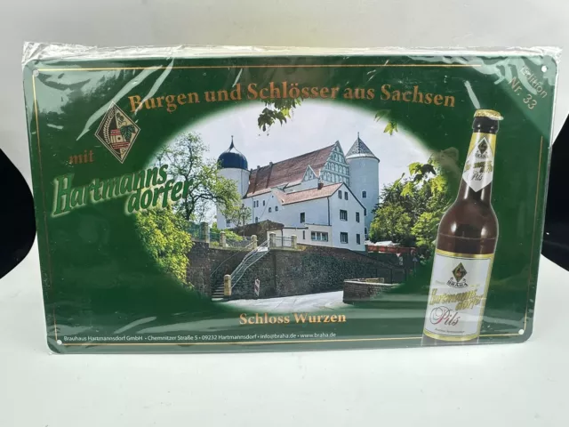 Blechschild Hartmannsdorfer Burgen & Schlößer Nr.33 - SCHLOSS WURZEN - NEU