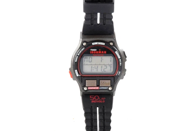 VTG TIMEX IRONMAN Triathlon Watch Men Black Digital 100M Chrono