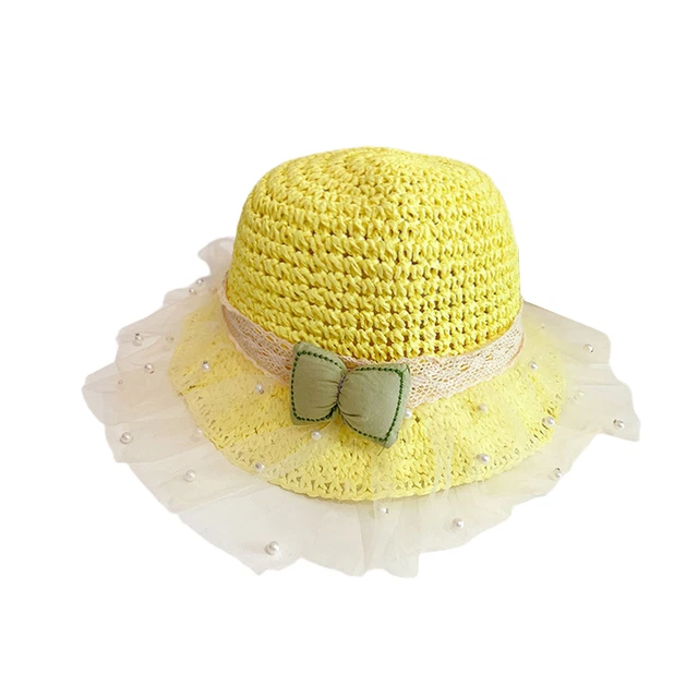 Cappello da pescatore tesa larga comodo cappello di paglia bambini bella lavorazione