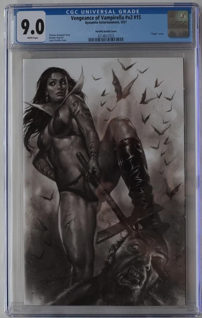 VENGEANCE OF VAMPIRELLA #15 (2021) CGC 9.0 WHITE Pages - Lucio Parrillo Sketch