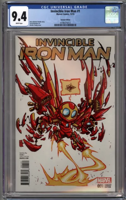 INVINCIBLE IRON MAN #1 (2015 Marvel) CGC 9.4 NM SKOTTIE YOUNG VARIANT